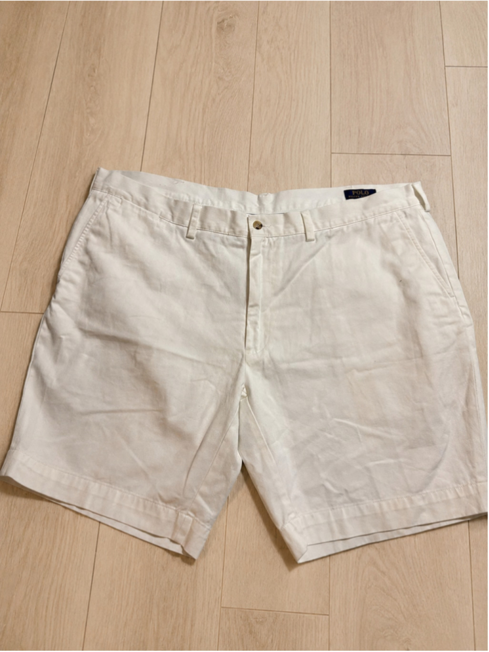 Men's Polo Ralph Lauren Flat Front Shorts White Size 42